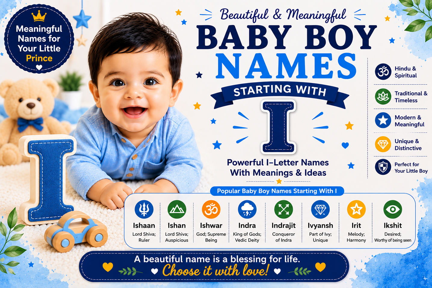 Baby boy names starting with I with meanings
