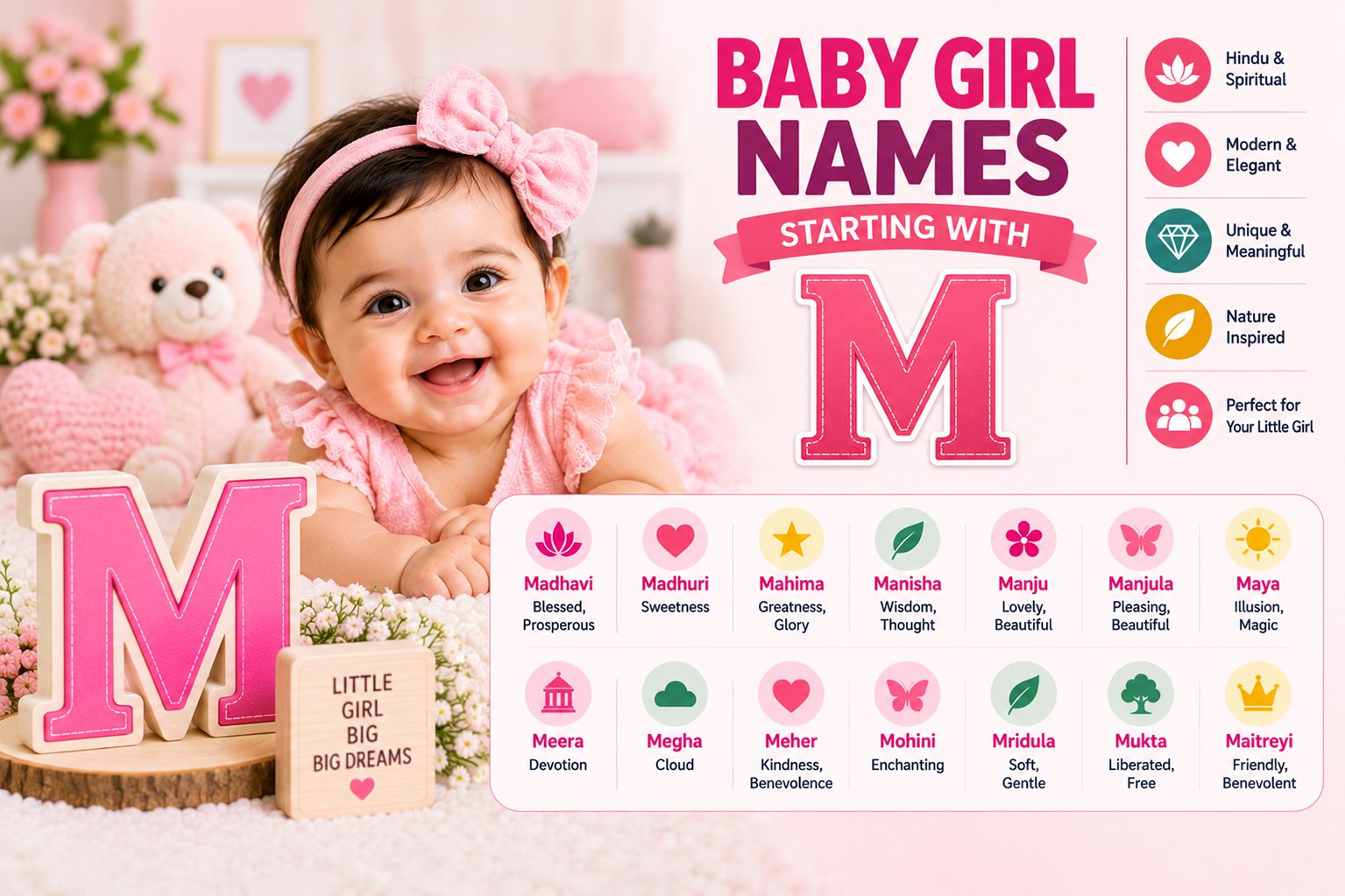 Baby girl names starting with M with meanings