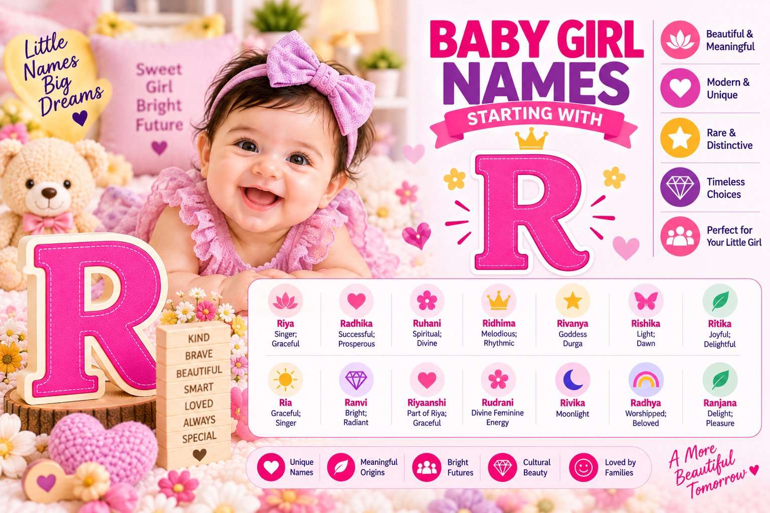 Baby girl names starting with R with meanings