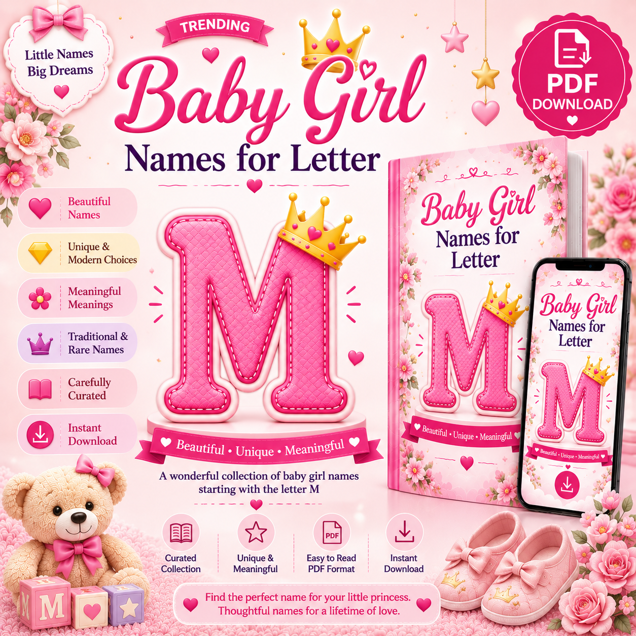 Trending Baby Girl Names for Letter M