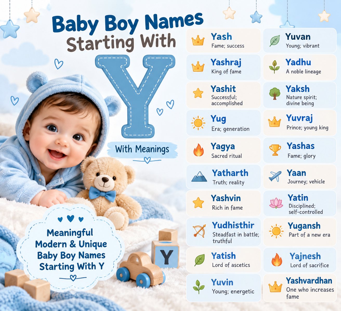 Baby boy names starting with Y with meanings