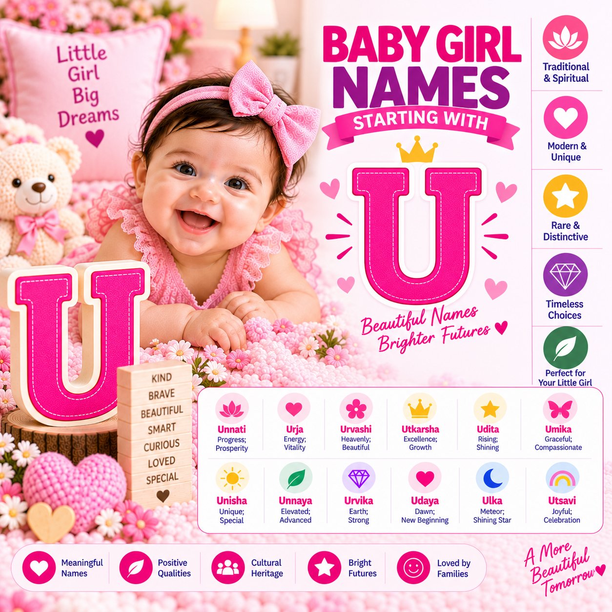 Baby girl names starting with U with meanings