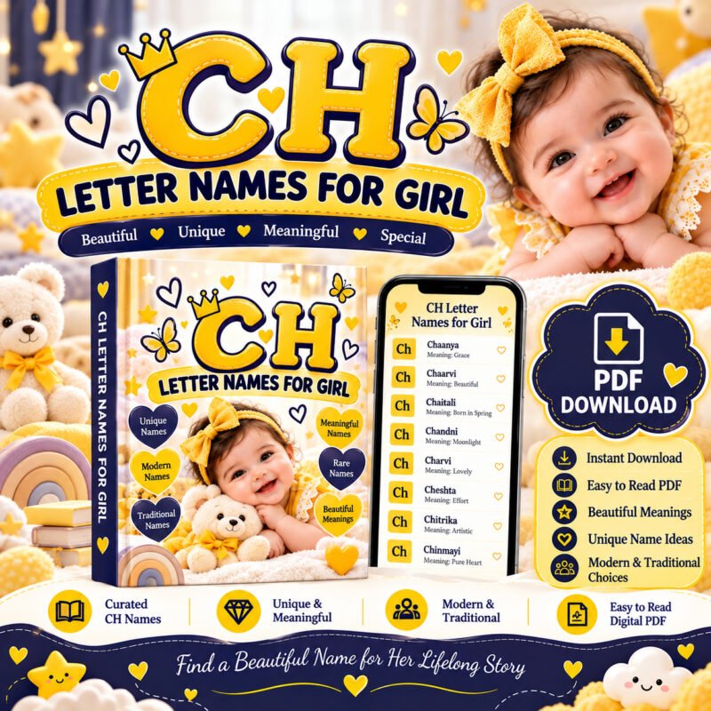 CH letter names for girl PDF with unique and meaningful baby names