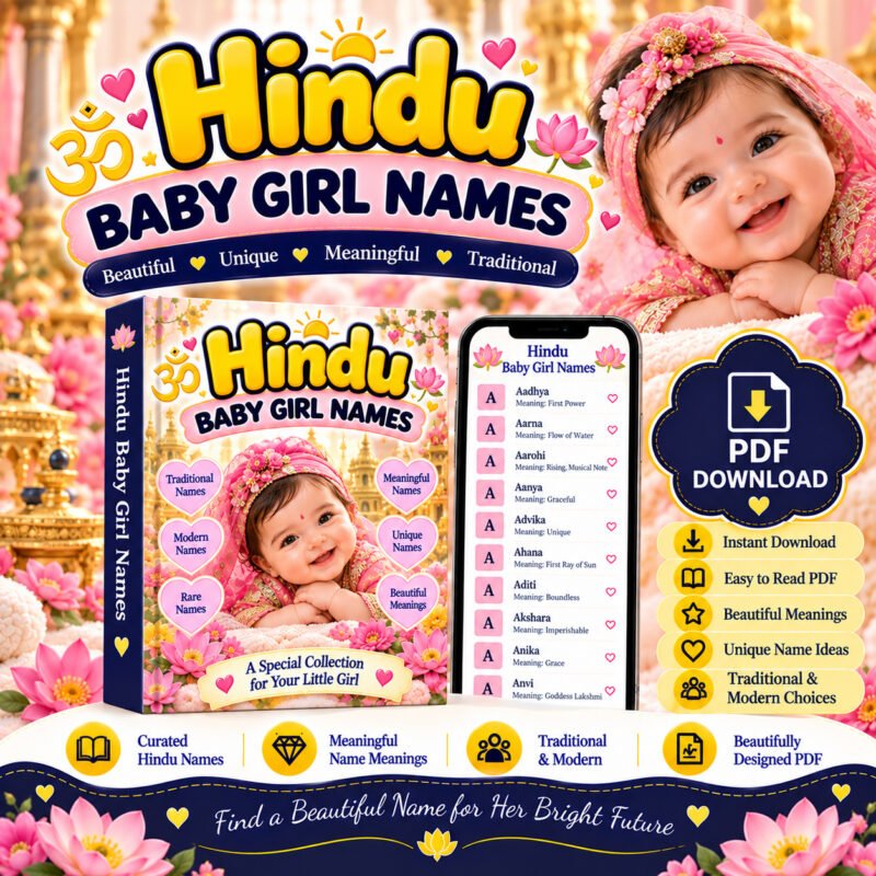 Hindu baby girl names PDF with unique and meaningful baby names