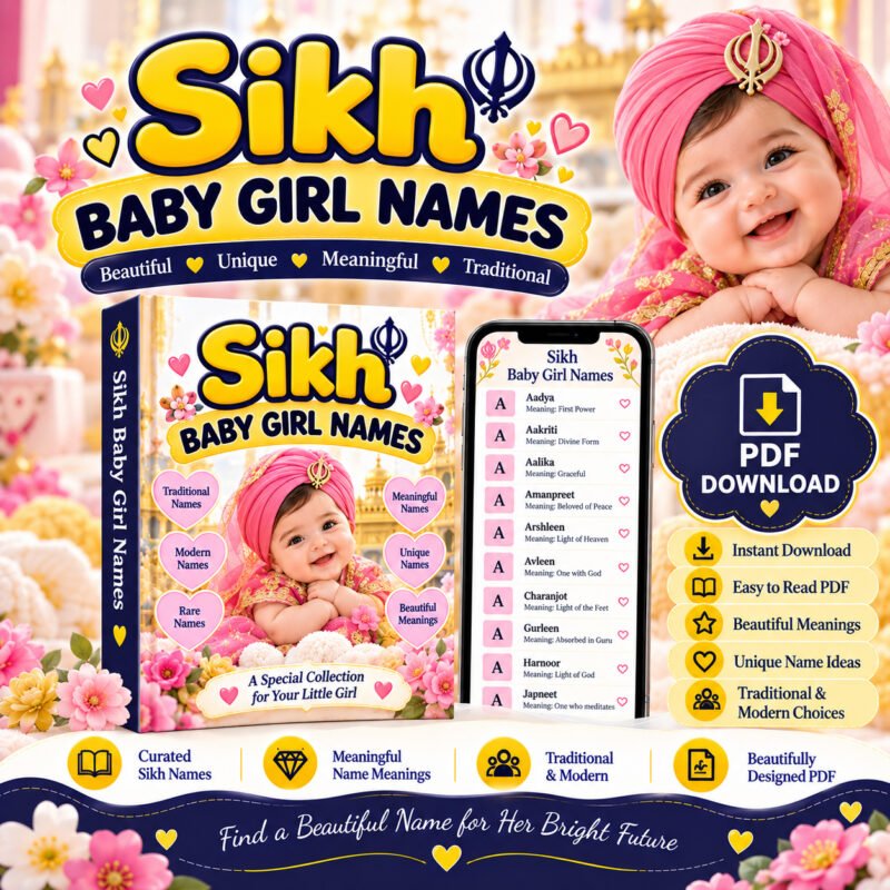 Sikh baby girl names PDF with beautiful and meaningful names